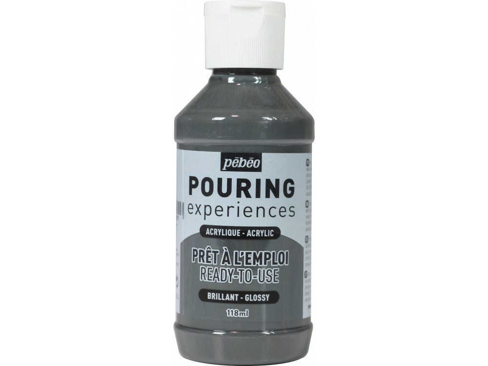 Farba akrylowa do pouringu Pouring Experiences - Pébéo - Grey, 118 ml