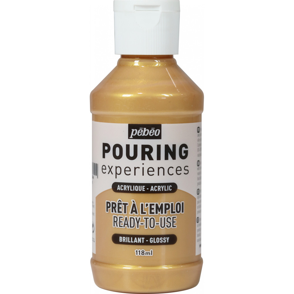 Farba akrylowa do pouringu Pouring Experiences - Pébéo - Gold, 118 ml