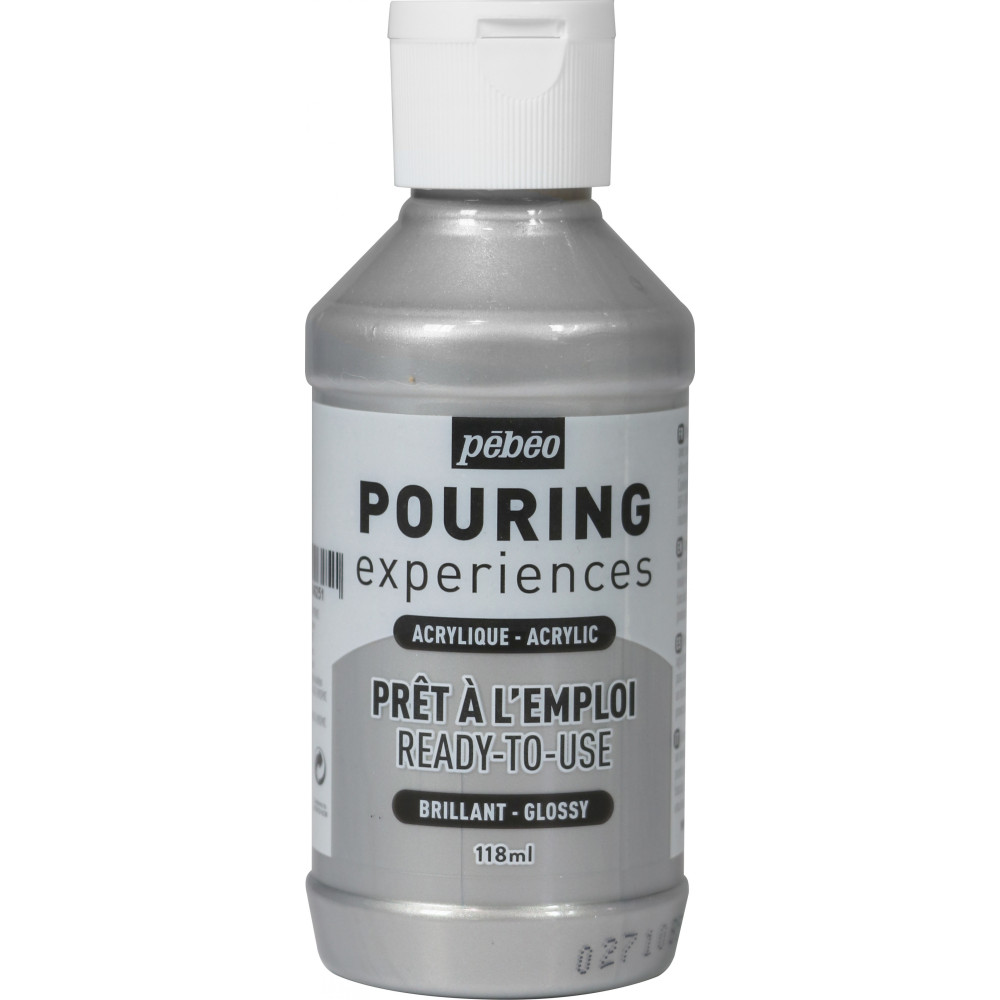 Acrylic paint Pouring Experiences - Pébéo - Silver, 118 ml