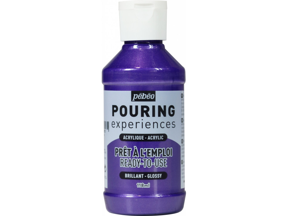 Farba akrylowa do pouringu Pouring Experiences - Pébéo - Violet Metallic, 118 ml
