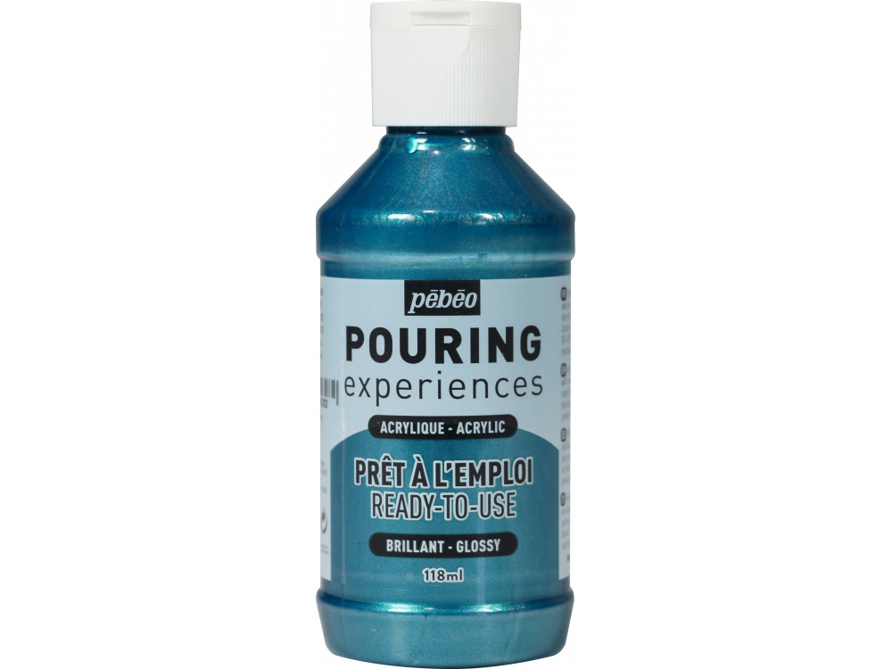 Farba akrylowa do pouringu Pouring Experiences - Pébéo - Cobalt Blue Metallic, 118 ml