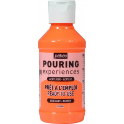 Farba akrylowa do pouringu Pouring Experiences - Pébéo - Fluorescent Orange, 118 ml