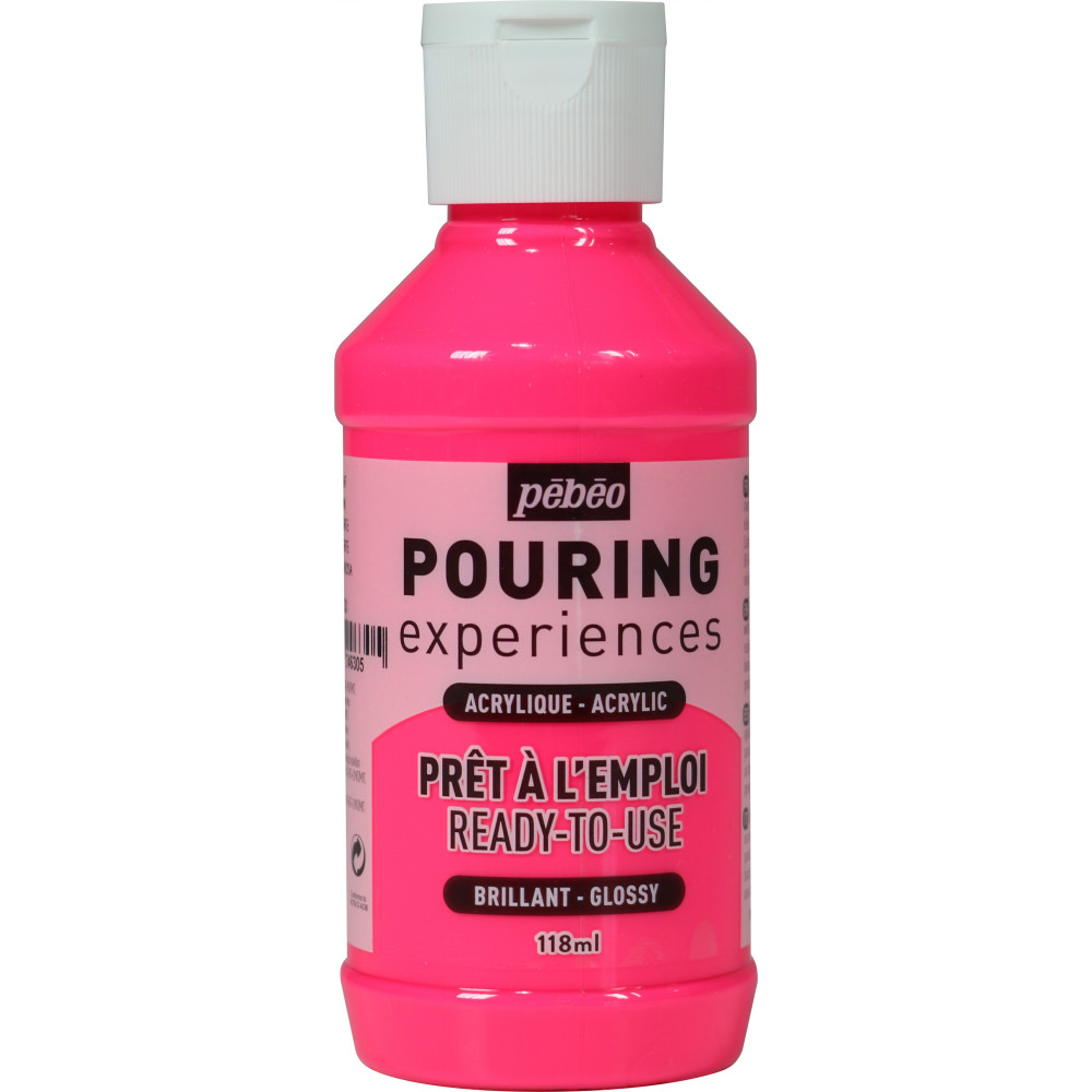 Acrylic paint Pouring Experiences - Pébéo - Fluorescent Pink, 118 ml