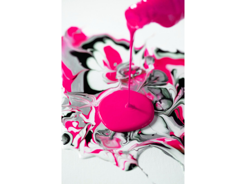Farba akrylowa do pouringu Pouring Experiences - Pébéo - Fluorescent Pink, 118 ml