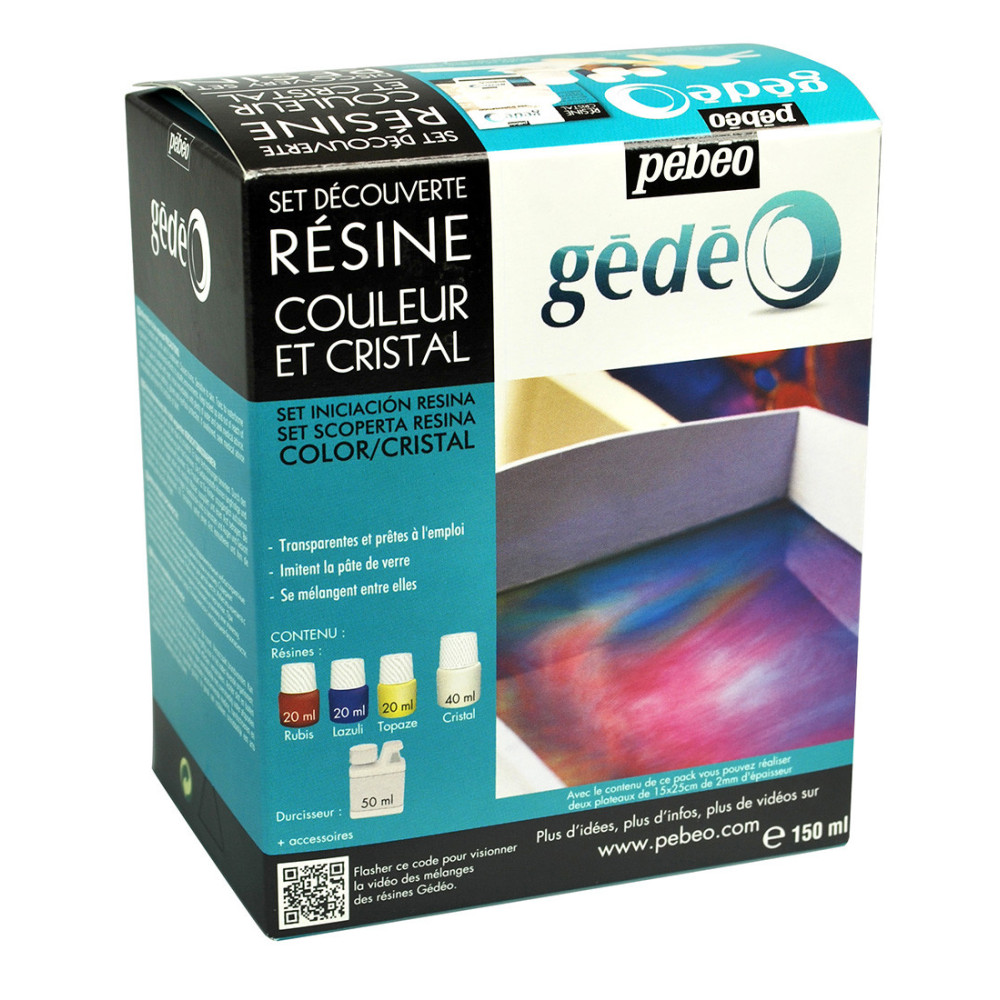 Zestaw żywic epoksydowych Gédéo Discovery Set Resin Colour Crystal - Pébéo - 150 ml
