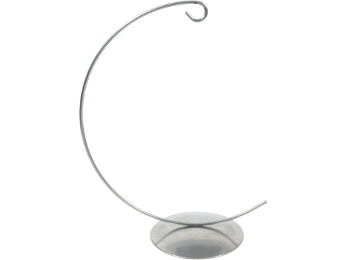 Ornament metal display stand -  silver, 20 cm x 91 mm