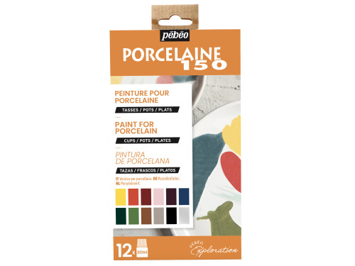 Set of Exploration Porcelaine 150 paints - Pébéo - 12 colors x 20 ml
