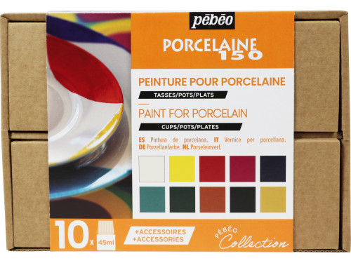 Set of Porcelaine 150 paints - Pébéo - 10 colors x 45 ml