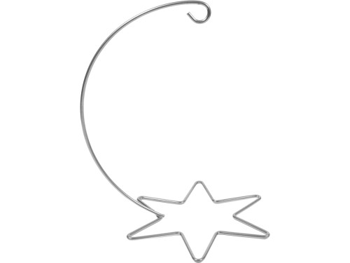 Stojak, wieszak metalowy na bombkę - srebrny, 20 cm