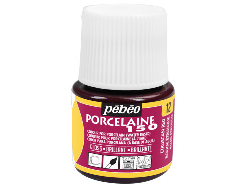 Paint for porcelain Porcelaine 150- Pébéo - Etruscan Red, 45 ml