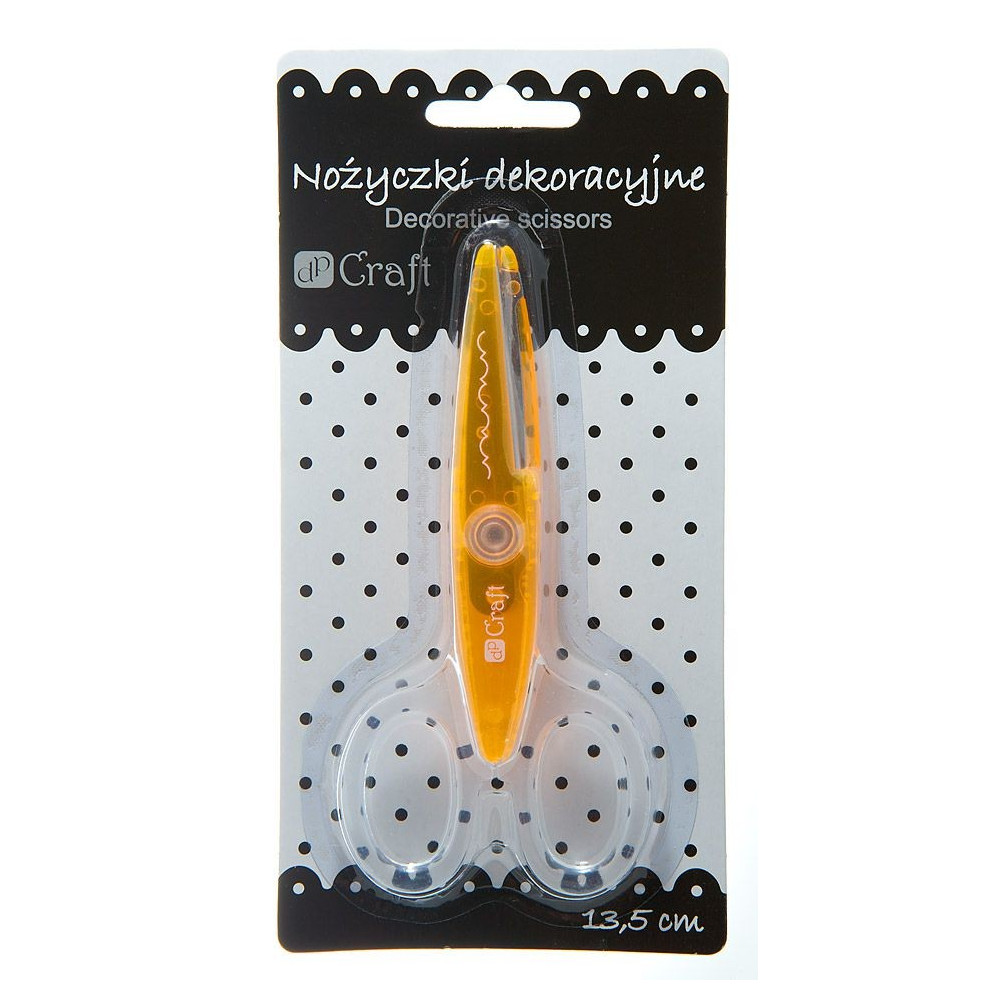 Nożyczki ozdobne, ostrze wycinające ozdobny wzór - DpCraft - pomarańczowe, 13,5 cm