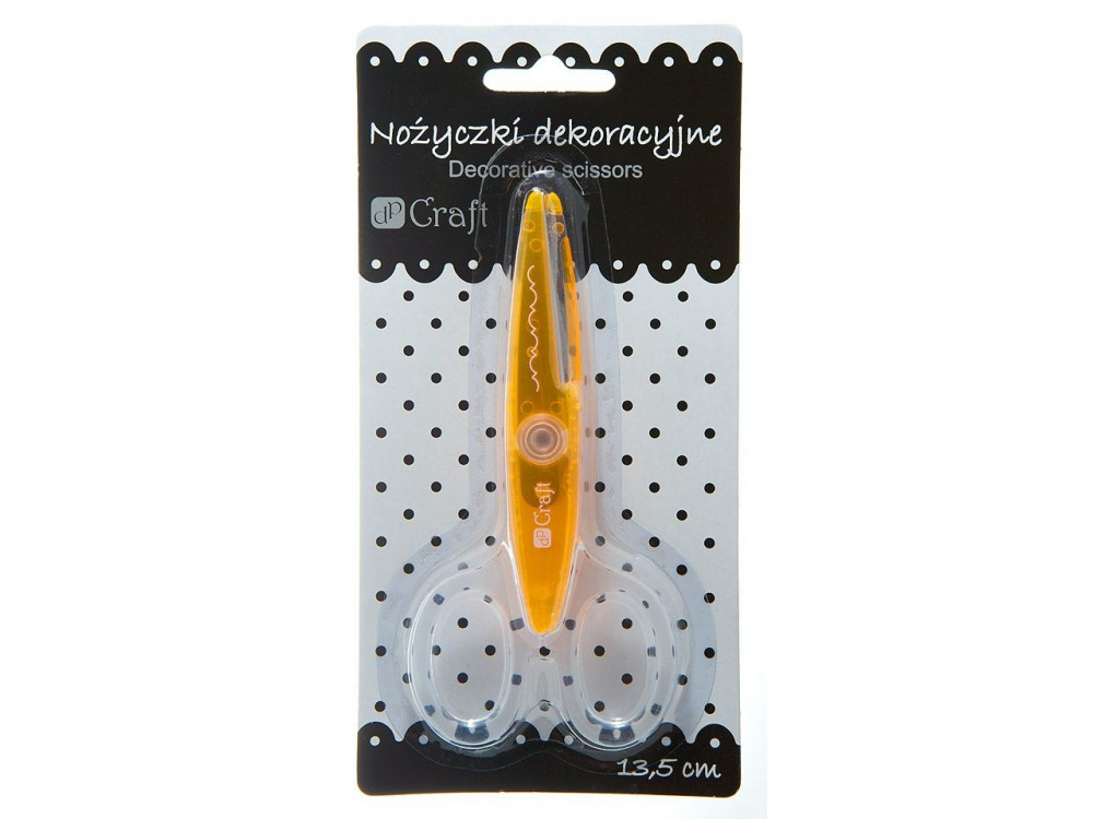 Nożyczki ozdobne, ostrze wycinające ozdobny wzór - DpCraft - pomarańczowe, 13,5 cm