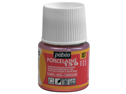 Farba do porcelany Porcelaine 150 - Pébéo - Shimmer Pink, 45 ml