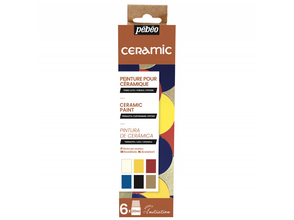 Zestaw farb do ceramiki i szkła Ceramic - Pébéo - 6 kolorów x 20 ml