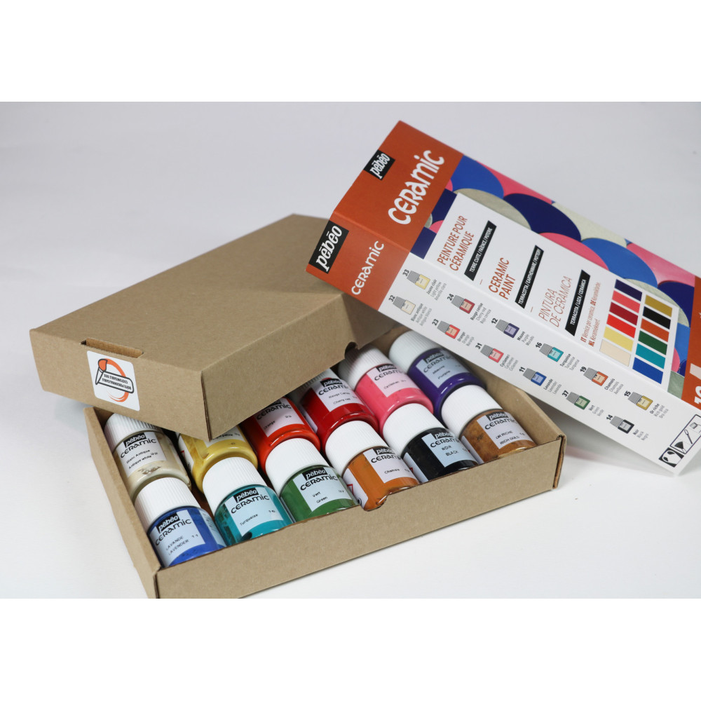 Set of paints for glass and ceramic - Pébéo - 12 colors x 20 ml