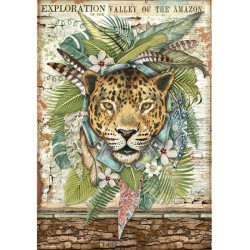 Papier ryżowy A4 - Stamperia - Amazonia Jaguar