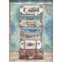 Rice Paper A4 - Stamperia - Atelier Suitcases