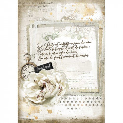 Rice Paper A4 - Stamperia - Journal Letter with Rose