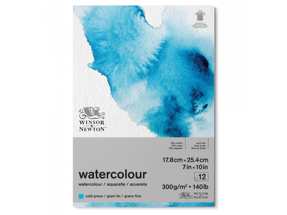 Watercolor pad - Winsor & Newton - cold press, 18 x 25 cm, 300g, 12 sheets