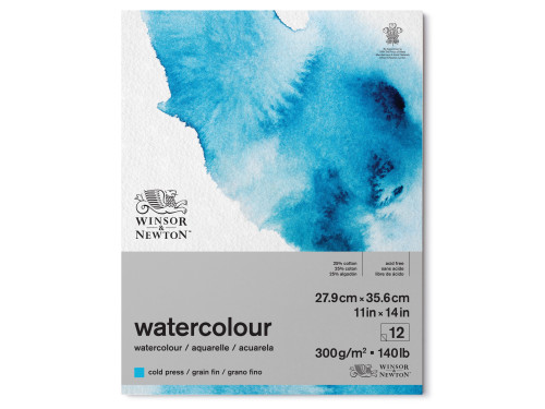 Watercolor paper pad - Winsor & Newton - cold press, 28 x 36 cm, 300g, 12 sheets