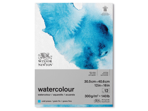 Watercolor paper pad - Winsor & Newton - cold press, 31 x 41 cm, 300g, 12 sheets