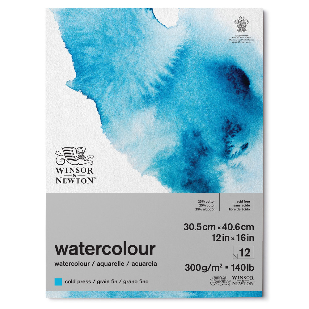 Watercolor paper pad - Winsor & Newton - cold press, 31 x 41 cm, 300g, 12 sheets