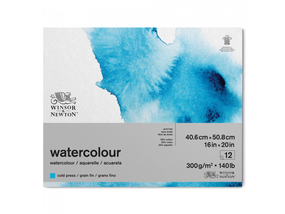 Watercolor paper pad - Winsor & Newton - cold press, 41 x 51 cm, 300g, 12 sheets