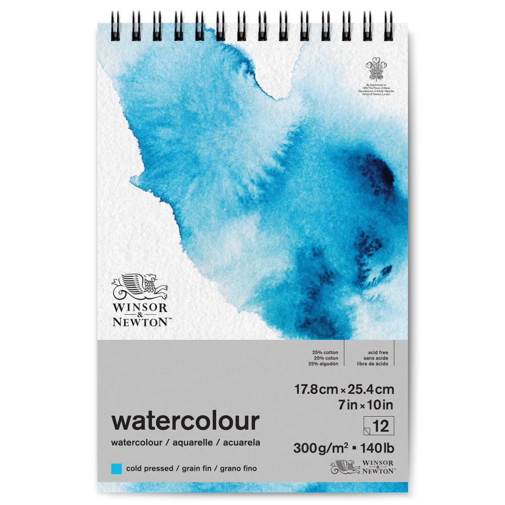 Watercolor spiral pad - Winsor & Newton - cold press, 18 x 25 cm, 300g, 12 sheets