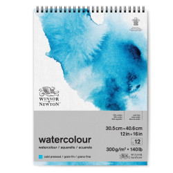 Blok do akwareli ze spiralą - Winsor & Newton - cold press, 31 x 41 cm, 300g, 12 ark.