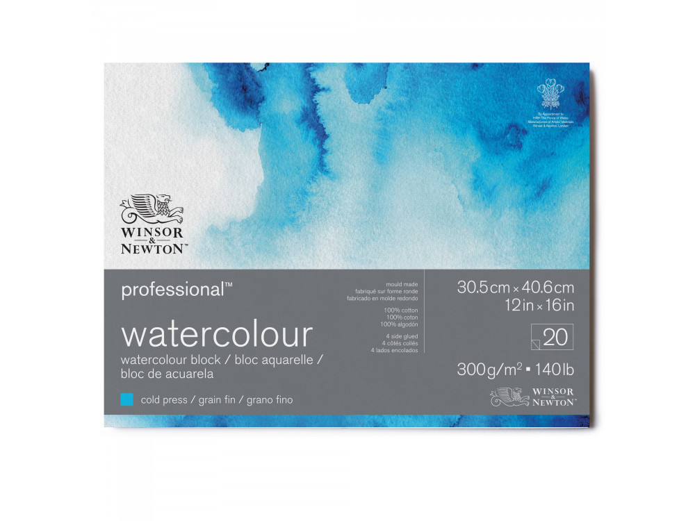 Watercolor Professional paper pad - Winsor & Newton - cold press, 31 x 41 cm, 300g, 20 sheets
