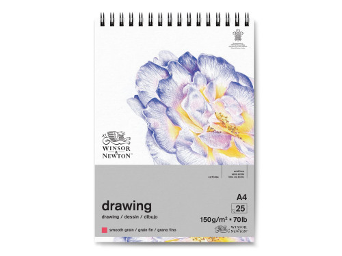 Blok rysunkowy ze spiralą Drawing Pad - Winsor & Newton - smooth, A4, 150g, 25 ark.