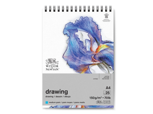 Drawing spiral paper pad - Winsor & Newton - medium, A4, 150g, 25 sheets