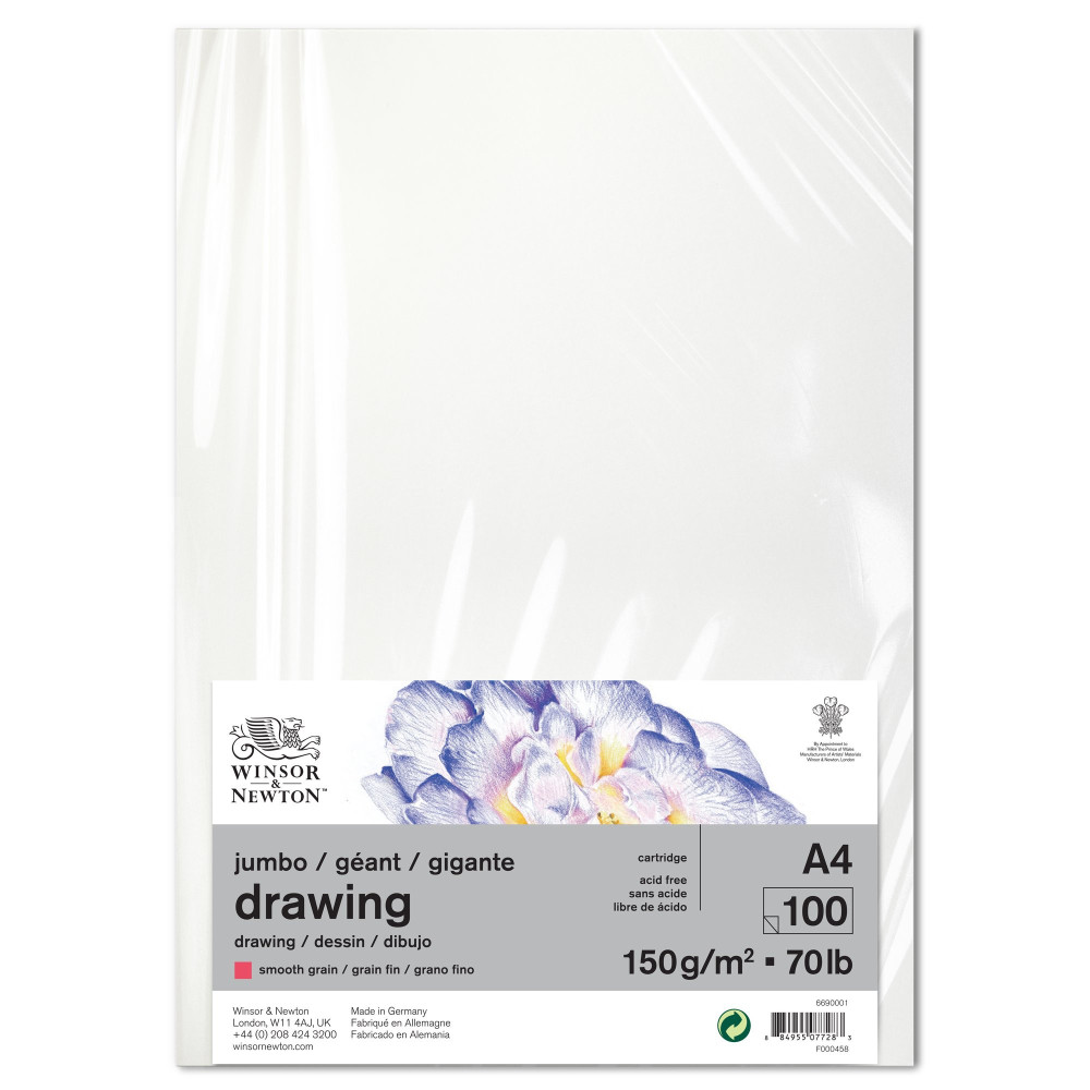 Drawing Jumbo paper - Winsor & Newton - smooth, A4, 150g, 100 sheets
