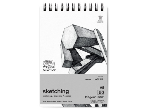 Szkicownik ze spiralą Sketching - Winsor & Newton - light, A5, 110g, 50 ark.