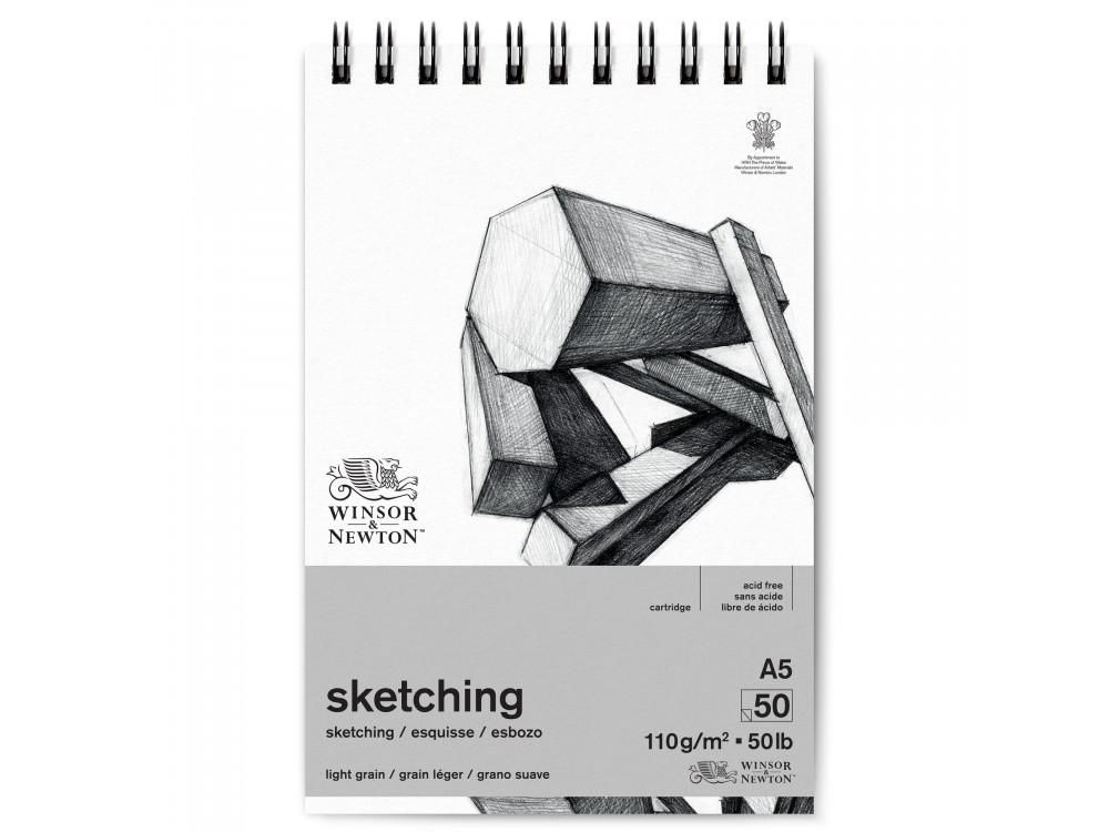 Sketching spiral pad - Winsor & Newton - light, A5, 110g, 50 sheets