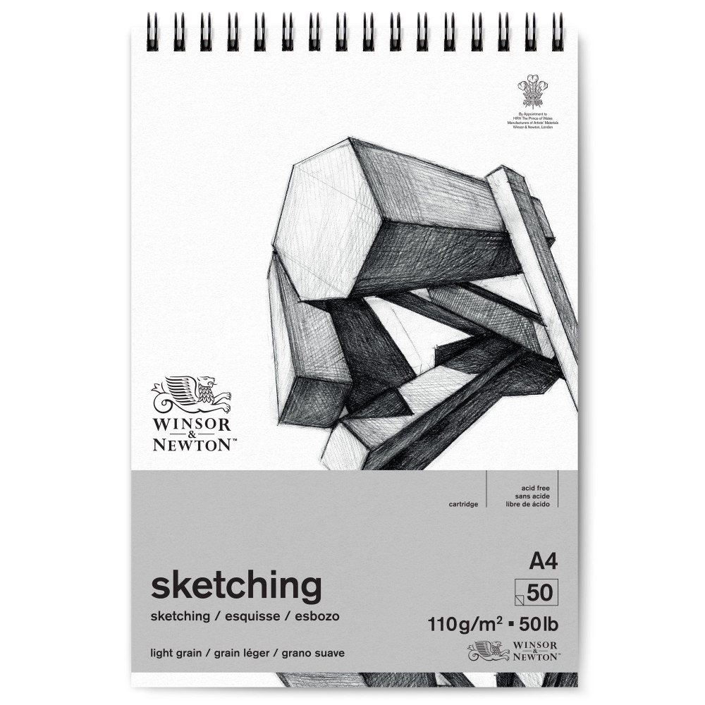 Sketching spiral pad - Winsor & Newton - light, A4, 110g, 50 sheets
