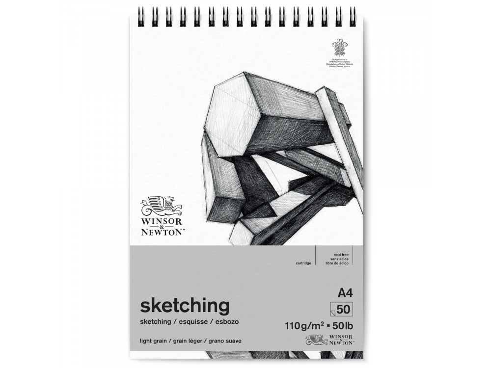 Sketching spiral pad - Winsor & Newton - light, A4, 110g, 50 sheets
