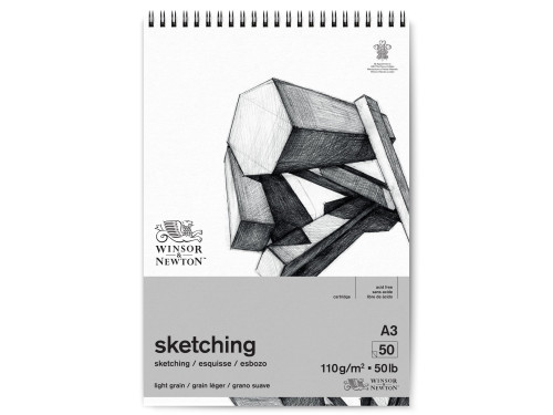 Sketching spiral pad - Winsor & Newton - light, A3, 110g, 50 sheets
