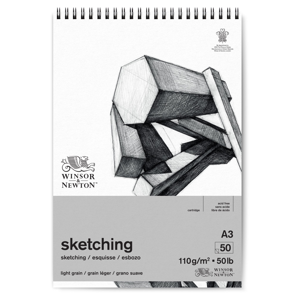 Sketching spiral pad - Winsor & Newton - light, A3, 110g, 50 sheets
