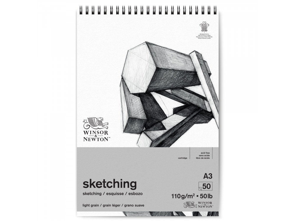 Szkicownik ze spiralą Sketching - Winsor & Newton - light, A3, 110g, 50 ark.