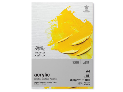 Acrylic paper pad - Winsor & Newton - canvas, A4, 300g, 15 sheets