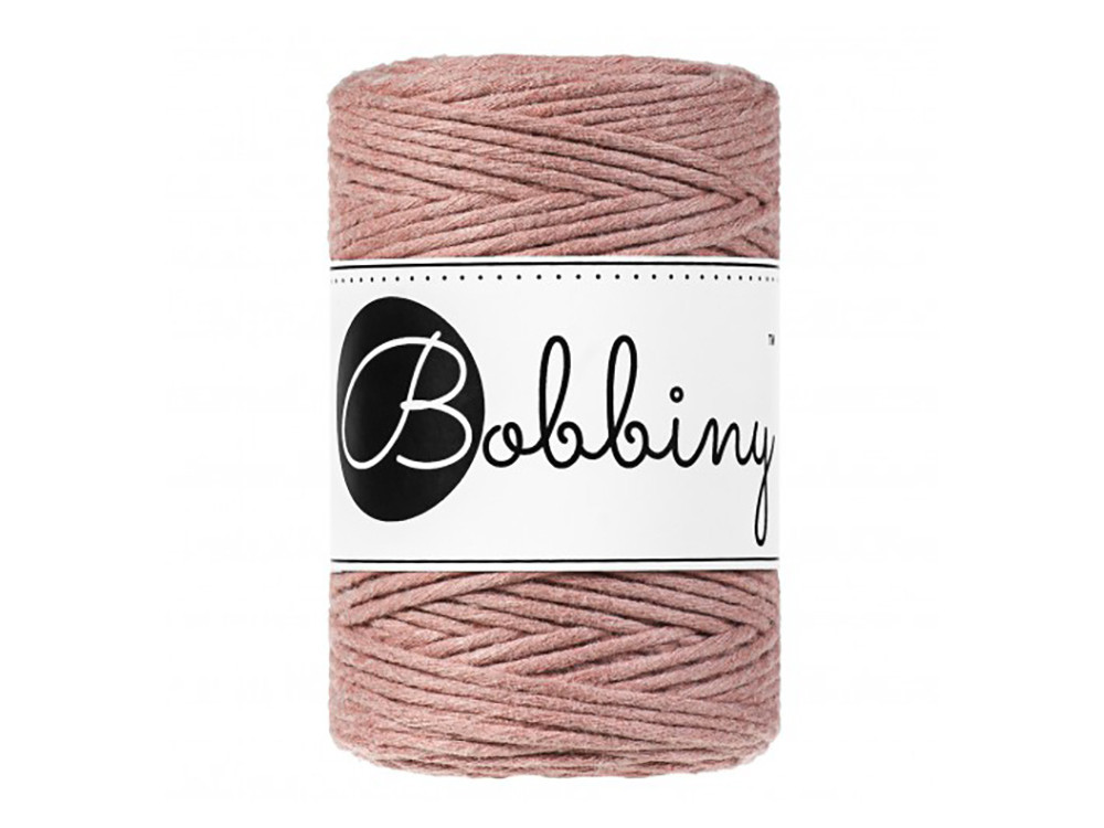 Cotton cord for macrames - Bobbiny - Blush, 1,5 mm, 100 m