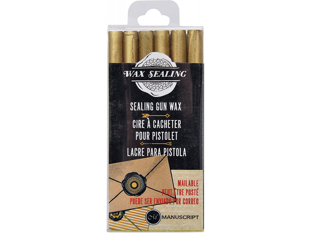 Set of sealing gun wax - Manuscript - gold, 6 pcs