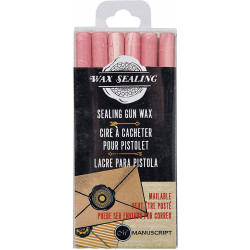 Set of sealing gun wax - Manuscript - pink, 6 pcs