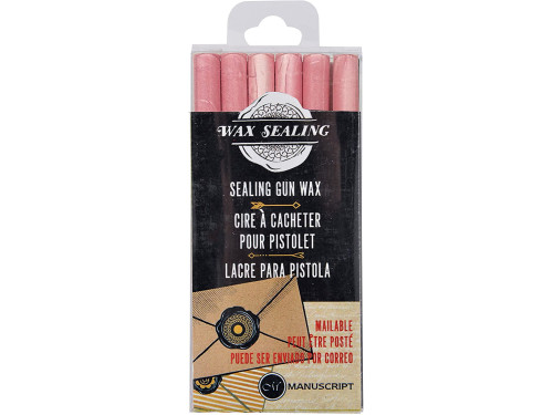 Set of sealing gun wax - Manuscript - pink, 6 pcs