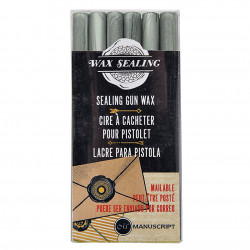 Set of sealing gun wax - Manuscript - silver, 6 pcs