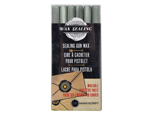 Set of sealing gun wax - Manuscript - silver, 6 pcs