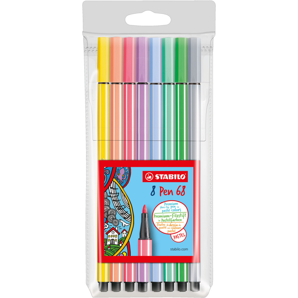 Zestaw flamastrów Pen 68 - Stabilo - pastelowe, 8 kolorów