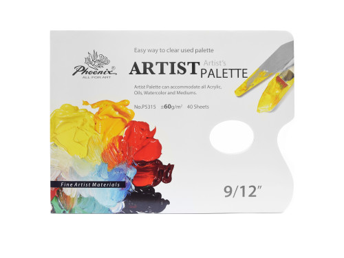 Paleta malarska papierowa, zrywalna - Phoenix - 22 x 30 cm, 60g, 40 ark.