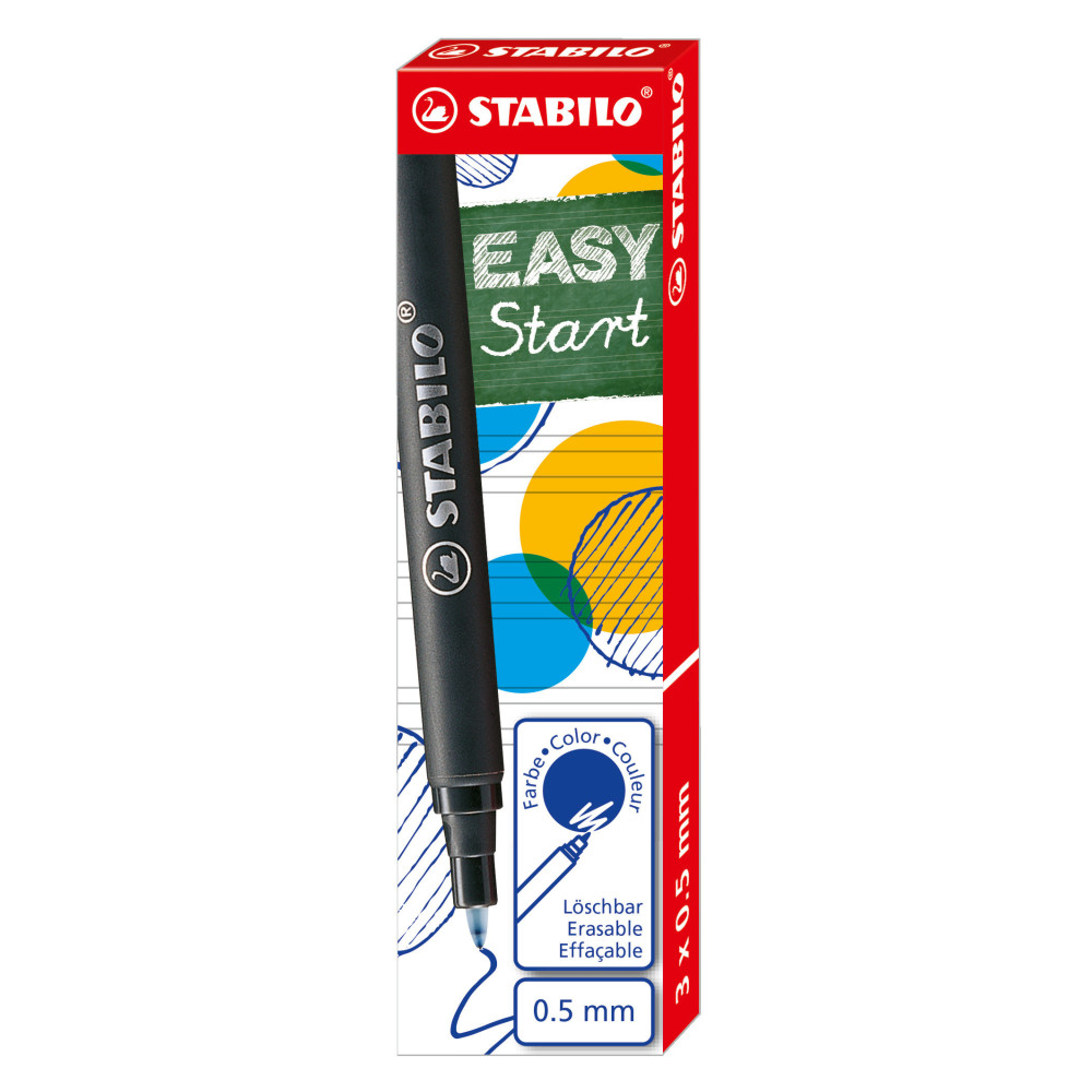 Wkład do długopisu Easy Original M - Stabilo - niebieski, 0,5 mm, 3 szt.
